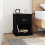 vidaXL Nachtkastjes 2 st 39x39x47,5 cm bewerkt hout zwart, Huis en Inrichting, Minder dan 45 cm, Verzenden, Nieuw, Minder dan 55 cm