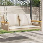 vidaXL Schommelbank met kussens 109x62x40 cm poly rattan, Verzenden, Nieuw, Rotan