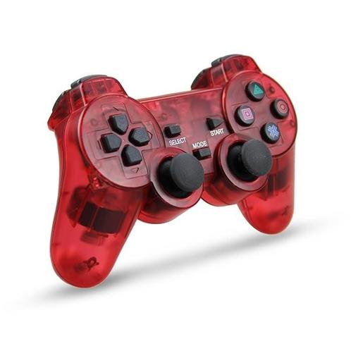 PS3 Controller Wireless Transparent Red (Third Party) (Ni..., Spelcomputers en Games, Spelcomputers | Sony PlayStation 3, Zo goed als nieuw