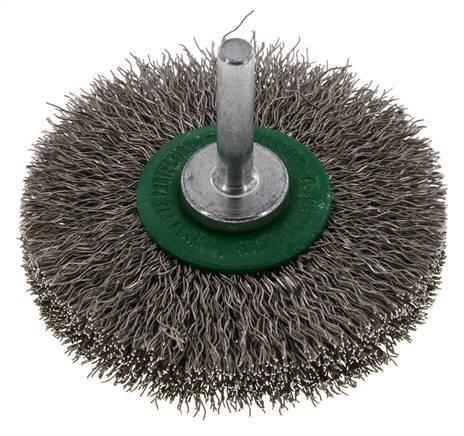 RVS Gegolfde Ronde Borstel Diameter 70 mm/ As 6 mm, Doe-het-zelf en Verbouw, Overige Doe-het-zelf en Verbouw, Nieuw, Verzenden