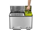 EKO - EcoCasa Recycler pedaalemmer 30+15 liter - Stainless, Verzenden, Zo goed als nieuw