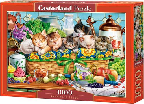 Napping Kittens Puzzel (1000 stukjes) | Castorland - Puzzels, Hobby en Vrije tijd, Denksport en Puzzels, Nieuw, Verzenden