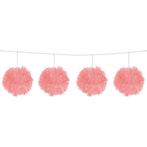 Lichtroze Slinger Pompon 12cm 3m, Verzenden, Nieuw
