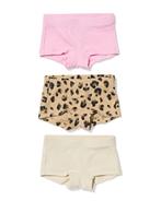HEMA Kinderboxers rib luipaard - 3 stuks bruin, Verzenden, Nieuw