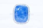 Zonder minimumprijs - Ring Platina - 12.26ct. tw. Saffier -, Sieraden, Tassen en Uiterlijk, Ringen, Nieuw