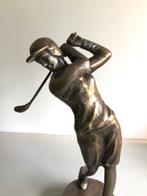 sculptuur, Golfer in full swing - 22 cm - Brons, Antiek en Kunst