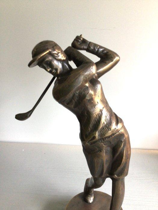 sculptuur, Golfer in full swing - 22 cm - Brons, Antiek en Kunst, Curiosa en Brocante