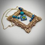 Exclusief - Turquoise - Agaat - Zilver 925 gecoat in 21k, Sieraden, Tassen en Uiterlijk, Antieke sieraden