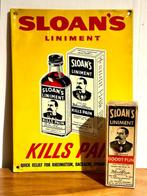 No reserve-Vintage Sloans Liniment reclamebord + flesje in