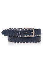 Exclusieve heren/dames riemen leer blauw - Taillemaat: 100 - Brede leren  riem - Stoere