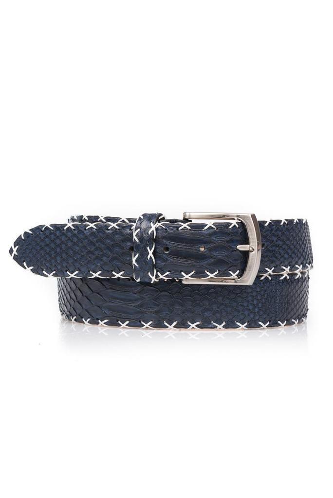 Mooie stoere Coco blauwe python leren riem Aanbieding!, Kleding | Heren, Riemen en Ceinturen, Echt leder, Overige kleuren, Nieuw