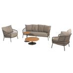 Jura stoel bank loungeset 5 delig rope teak olijf 4 Seasons, Ophalen of Verzenden, Nieuw
