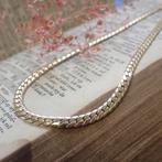 Gouden gourmet schakelketting., Sieraden, Tassen en Uiterlijk, Kettingen, Ophalen of Verzenden, Gebruikt, Overige kleuren, Goud