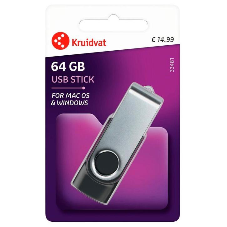 Kruidvat 64GB USB-stick, Computers en Software, USB Sticks, Nieuw, Verzenden