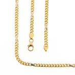 Bicolor gouden gourmet schakel ketting | 46 cm (witgoud), Sieraden, Tassen en Uiterlijk, Kettingen, Ophalen of Verzenden, Gebruikt