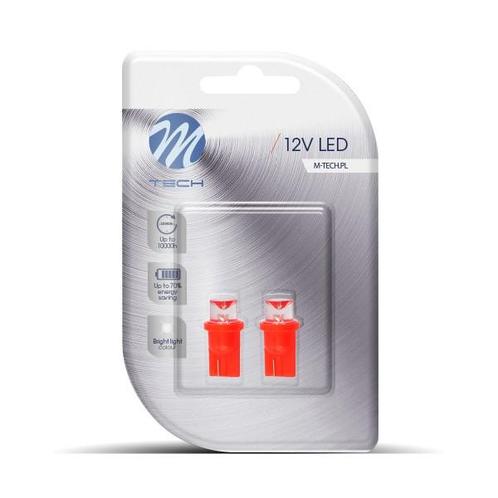 M-Tech LED W5W 12V - Basic 1x Led diode - Concaaf Rood ..., Auto-onderdelen, Verlichting, Nieuw, Verzenden