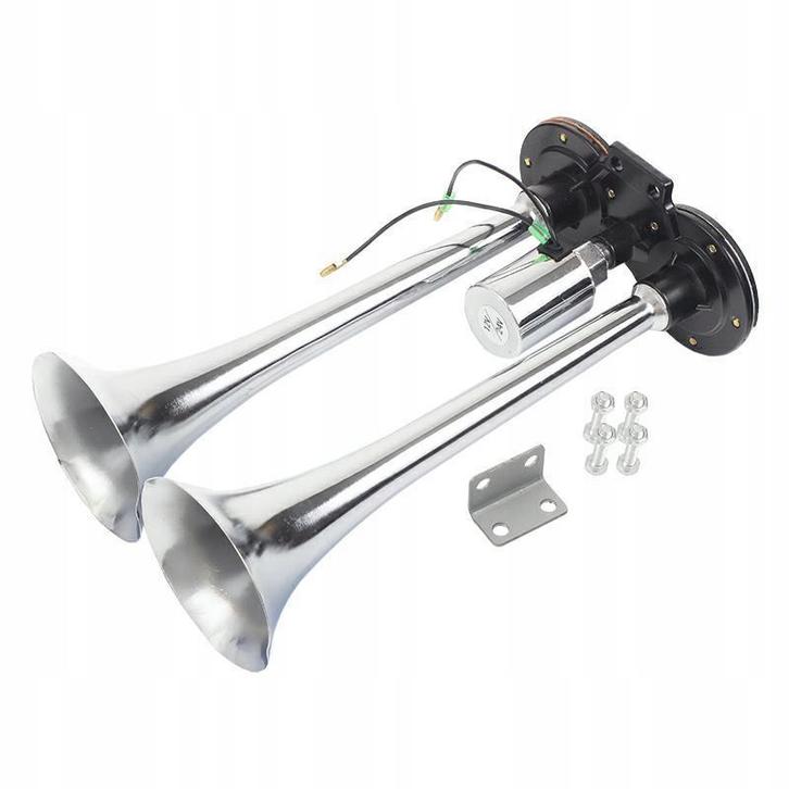 Dubbele Luchthoorn 12 En 24 Volt Fanfara - Toeter - Scheepsh, Muziek en Instrumenten, Blaasinstrumenten | Hoorns, Overige typen