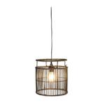 Hanglamp bamboe - zwart - 28x33 cm, Huis en Inrichting, Lampen | Hanglampen, Verzenden, Nieuw