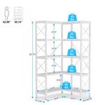 Industriële Hoekboekenkast 5 Niveaus met Metaal, Huis en Inrichting, Kasten | Overige, Verzenden, Nieuw
