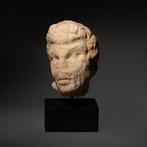 Oud-Romeins Marmer Mooie kop van een Satyr. 1e-2e eeuw