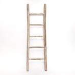 Teakea - Houten decoratie ladder | White oiled | 50x5x175, Huis en Inrichting, Nieuw, Verzenden
