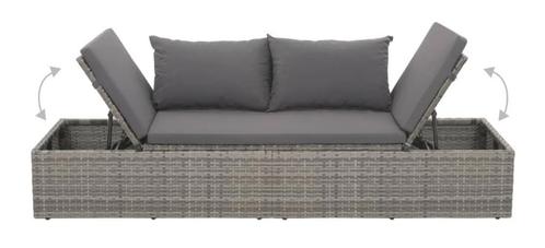 Tuinbed 195 cm poly rattan grijs - nieuw in doos-, Tuin en Terras, Ligbedden, Nieuw, Inklapbaar, Verstelbaar, Rotan, Ophalen of Verzenden