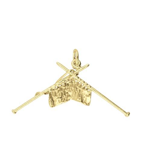 Gouden Breiwerk ketting hanger, Sieraden, Tassen en Uiterlijk, Kettinghangers, Verzenden
