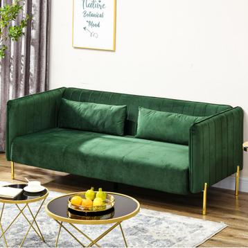 3-zitsbank - Luxe Sofas - Fluweelbekleding - Groen beschikbaar voor biedingen