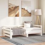vidaXL Uitschuifbare slaapbank zonder matras 80x200 cm wit, Huis en Inrichting, Slaapkamer | Bedden, Eenpersoons, Verzenden, Wit