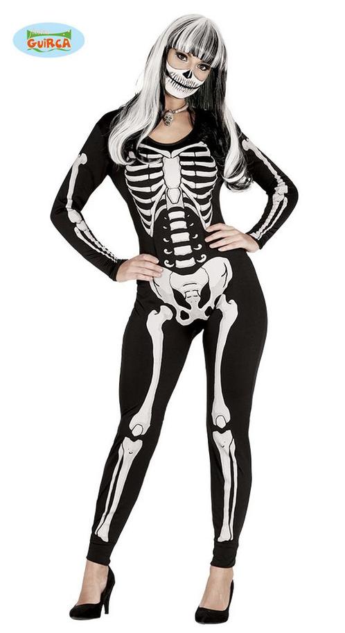 Skelet Onesie Dames Witte Botten, Kleding | Dames, Carnavalskleding en Feestkleding, Nieuw, Ophalen of Verzenden