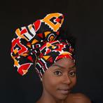 Afrikaanse zwart / rood hoofddoek - mud cloth headwrap, Ophalen of Verzenden, Nieuw