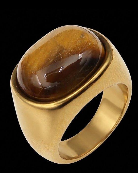 Het Schild van Rome - Zegelring Tijgeroog - Waakzaamheid en, Antiek en Kunst, Antiek | Boeken en Bijbels