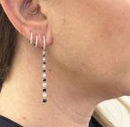 Oorbellen - 18 karaat Witgoud - Saffieren en diamanten, Sieraden, Tassen en Uiterlijk, Oorbellen, Nieuw