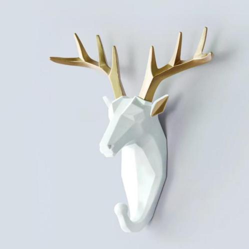 Kapstokhaak Hert Wit/Goud, Huis en Inrichting, Woonaccessoires | Kapstokken, Verzenden