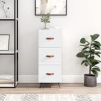 vidaXL Dressoir 34,5x34x90 cm bewerkt hout hoogglans wit, Huis en Inrichting, Kasten | Dressoirs, Minder dan 50 cm, Verzenden