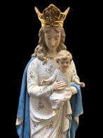 Beeldje - Maria met kindje Jezus - 48 cm - Biscuit porselein, Antiek en Kunst