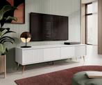 TV-Meubel wit 180x40 cm 2 kleppen goud, Nieuw, 150 tot 200 cm, Overige materialen, 25 tot 50 cm