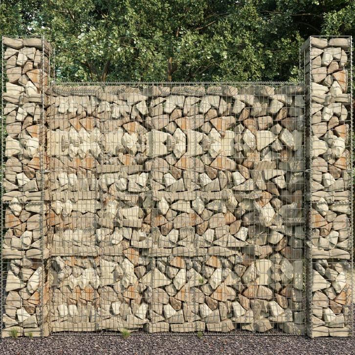 vidaXL Schanskorfmuur met deksel 600x50x200 cm, Tuin en Terras, Schuttingen, Nieuw, IJzer, 2 meter of meer, Verzenden
