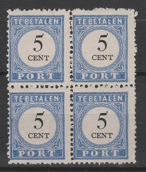 Postzegels Nederland 1894 Port P19a BLOK zeldzaam  (879), Postzegels en Munten, Postzegels | Nederland, Postfris, T/m 1940, Verzenden