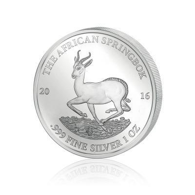 Gabon Springbok 1 oz 2016, Postzegels en Munten, Munten | Afrika, Losse munt, Zilver, Overige landen, Verzenden