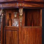 Mahonie 3-deurs Bibliotheekkast  Salonkast  brandmerk Janse, Antiek en Kunst, Antiek | Meubels | Kasten, Ophalen of Verzenden