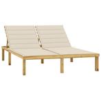 vidaXL Ligbed tweepersoons met kussens geïmpregneerd, Tuin en Terras, Verzenden, Nieuw