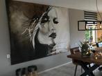 Schilderij-Vrouw-Portret-Acryl-Woonkamer-Groot-Modern-Uniek