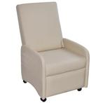 Fauteuil Kunstleer Creme | Retourdeal 71% Korting, Huis en Inrichting, Fauteuils, Overige materialen, Nieuw, 75 tot 100 cm, Ophalen of Verzenden