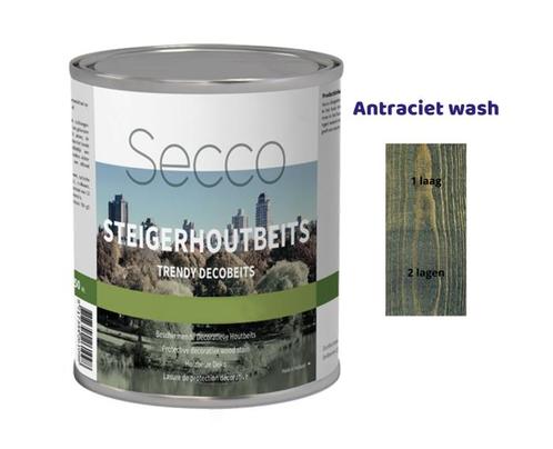 Secco Steigerhoutbeits | 2½ liter | Antraciet Wash, Doe-het-zelf en Verbouw, Verf, Beits en Lak, Verzenden