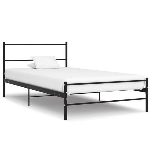 Zwart Metalen Bedframe 100x200 cm - - OP=OP, Sla Nu Je Slag!, Huis en Inrichting, Slaapkamer | Bedden, 100 cm, 200 cm, Zwart, Nieuw