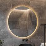 Spiegel AquaSplash Star Rond met LED 80 cm Mat Goud, Huis en Inrichting, Ophalen of Verzenden, Nieuw