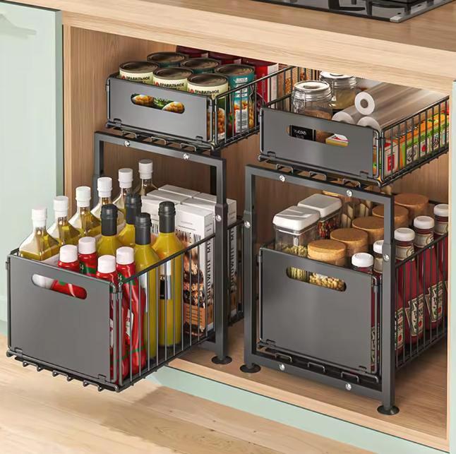 Uittrekbaar Opbergrek 2 Lagen – Organizer Keuken en Bad, Huis en Inrichting, Keuken | Keukenelementen, Nieuw, Verzenden