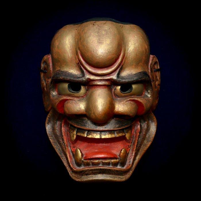 Japan Wooden Noh Mask of Golden Shishiguchi   -, Antiek en Kunst, Antiek | Overige Antiek