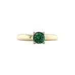 Witgouden solitair ring met groene toermalijn 14 krt, Sieraden, Tassen en Uiterlijk, Ringen, Verzenden, Zo goed als nieuw, Groen